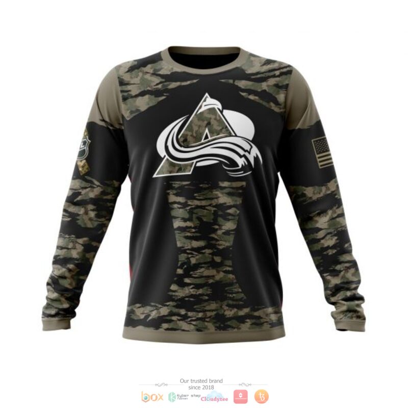 Personalized Colorado Avalanche NHL green camo custom 3D shirt hoodie 1 2 3 4 5