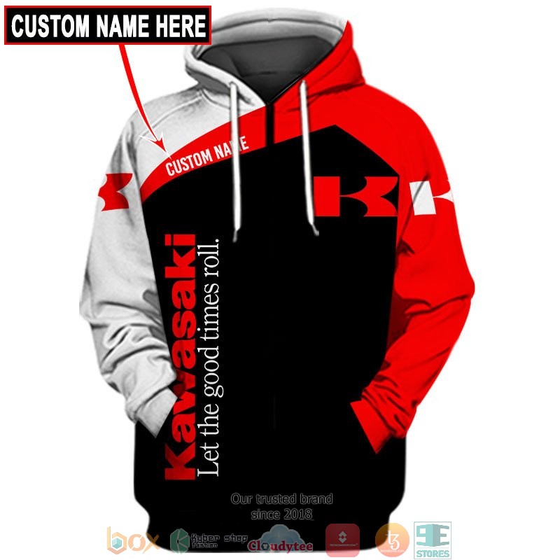 Personalized Kawasaki Lets the good time roll 3d shirt hoodie 1 2 3 4 5 6 7 8 9 10 11 12 13 14