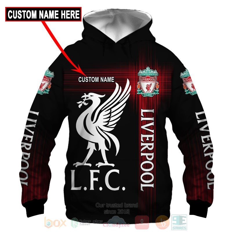 Personalized Liverpool LFC black custom 3D shirt hoodie