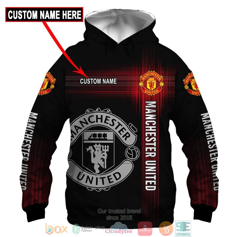 Personalized Manchester United Black 3d shirt hoodie