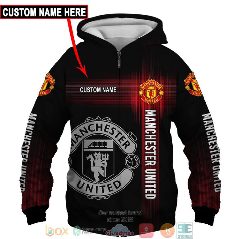 Personalized Manchester United Black 3d shirt hoodie 1 2