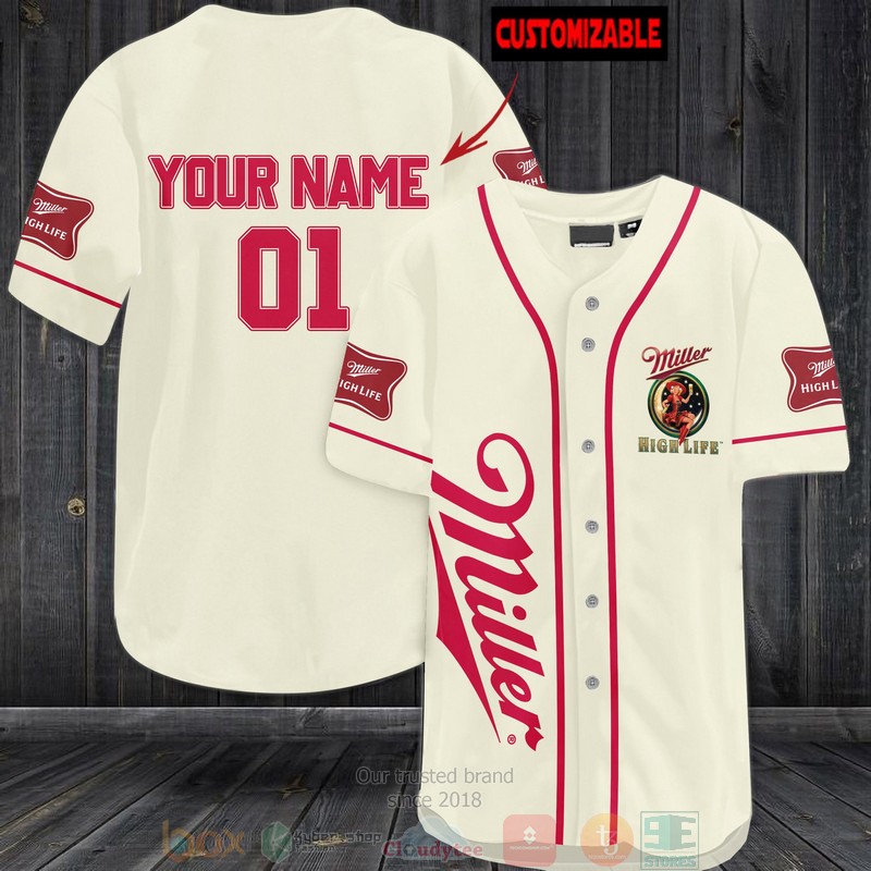 Personalized Miller High Life custom Baseball Jersey