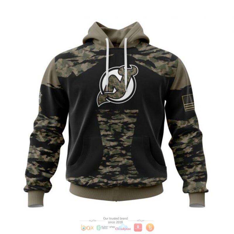 Personalized New Jersey Devils NHL green camo custom 3D shirt hoodie