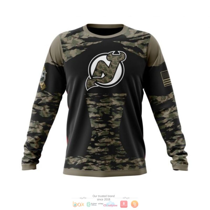 Personalized New Jersey Devils NHL green camo custom 3D shirt hoodie 1 2 3 4 5
