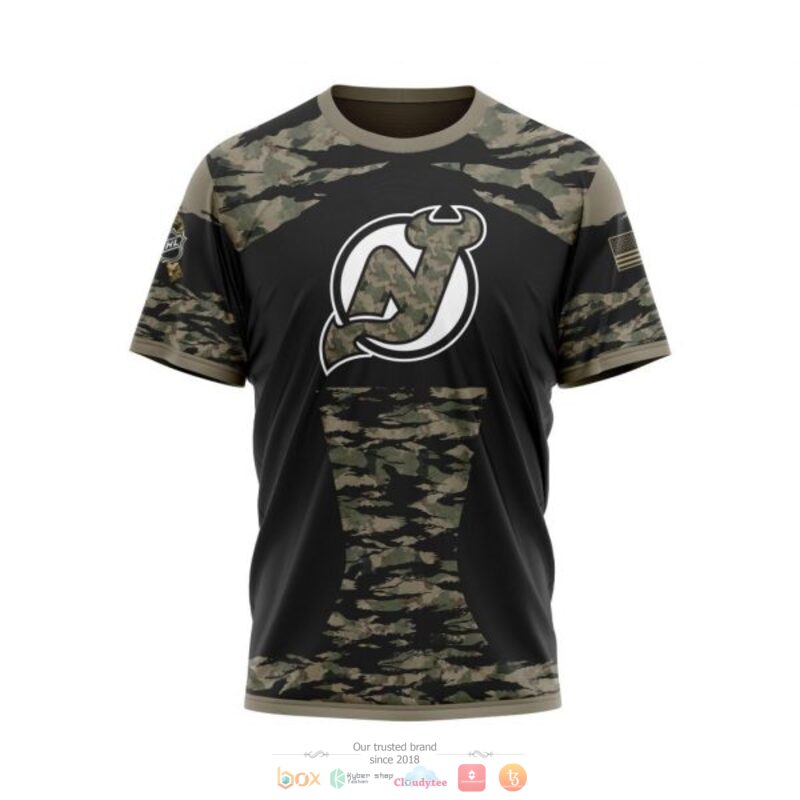 Personalized New Jersey Devils NHL green camo custom 3D shirt hoodie 1 2 3 4 5 6 7