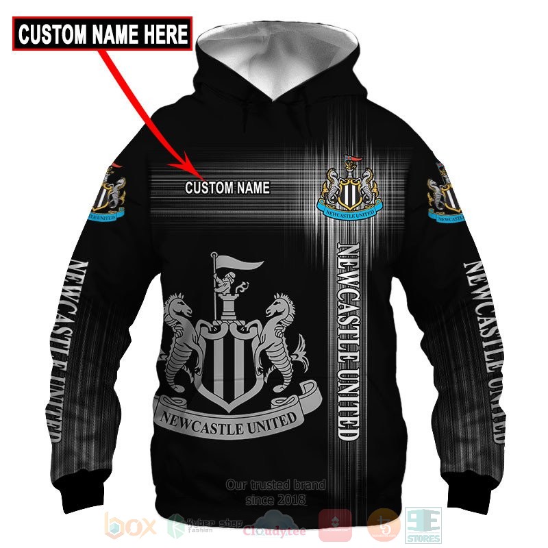 Personalized Newcastle United black custom 3D shirt hoodie