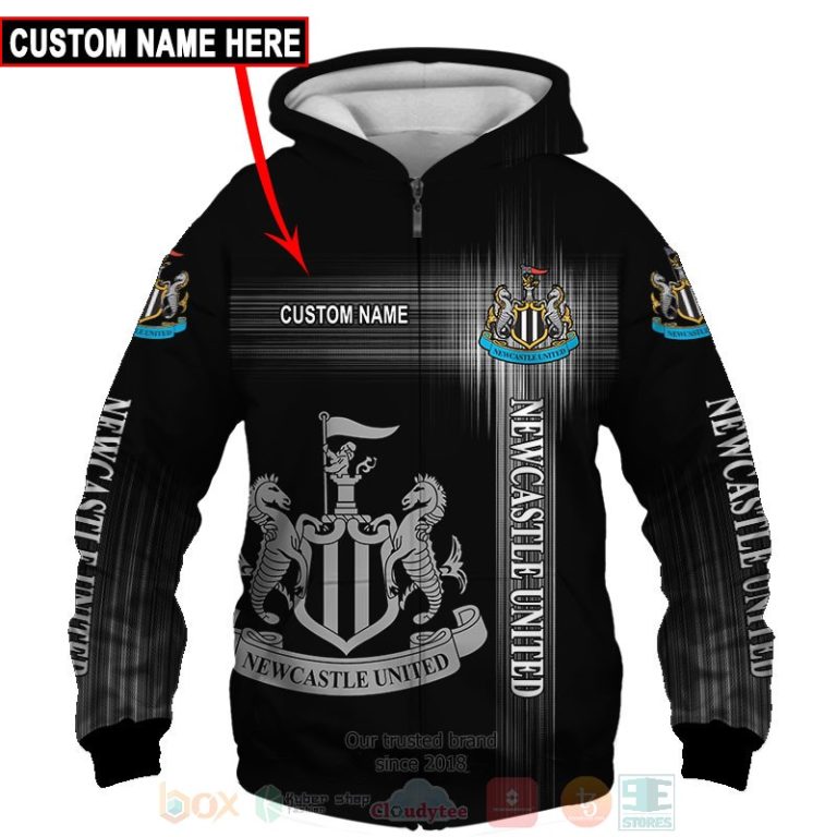 Personalized Newcastle United black custom 3D shirt hoodie 1 2