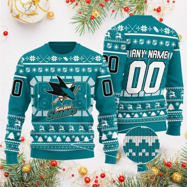 Personalized San Jose Sharks NHL custom christmas Sweater