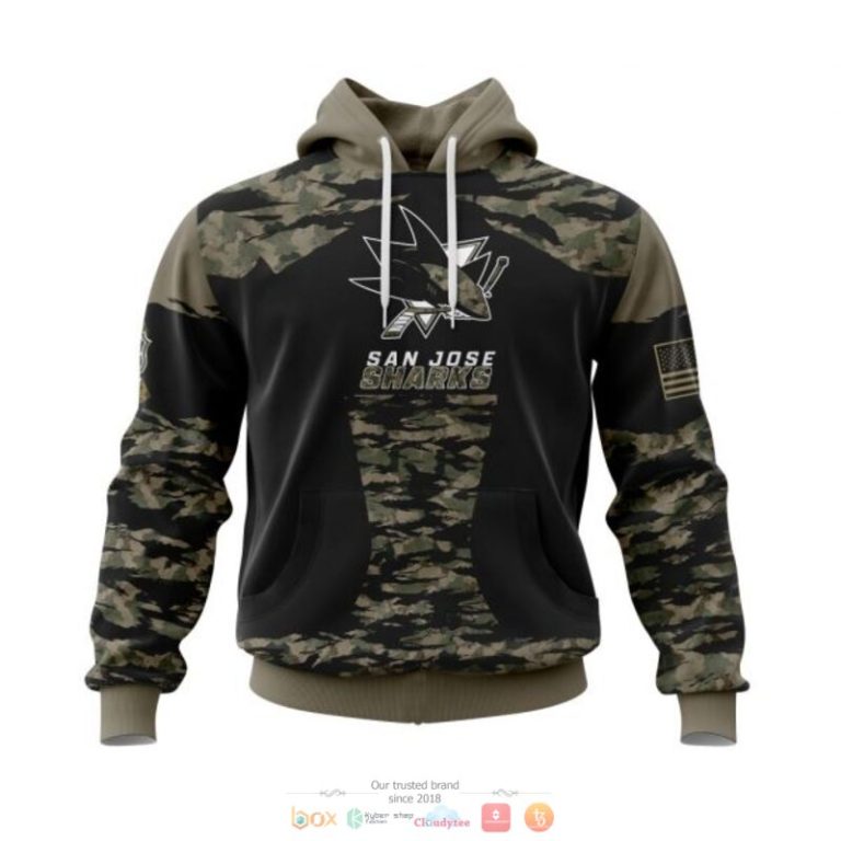 Personalized San Jose Sharks NHL green camo custom 3D shirt hoodie