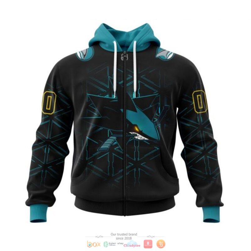 Personalized San Jose Sharks logo black NHL custom 3D shirt hoodie 1