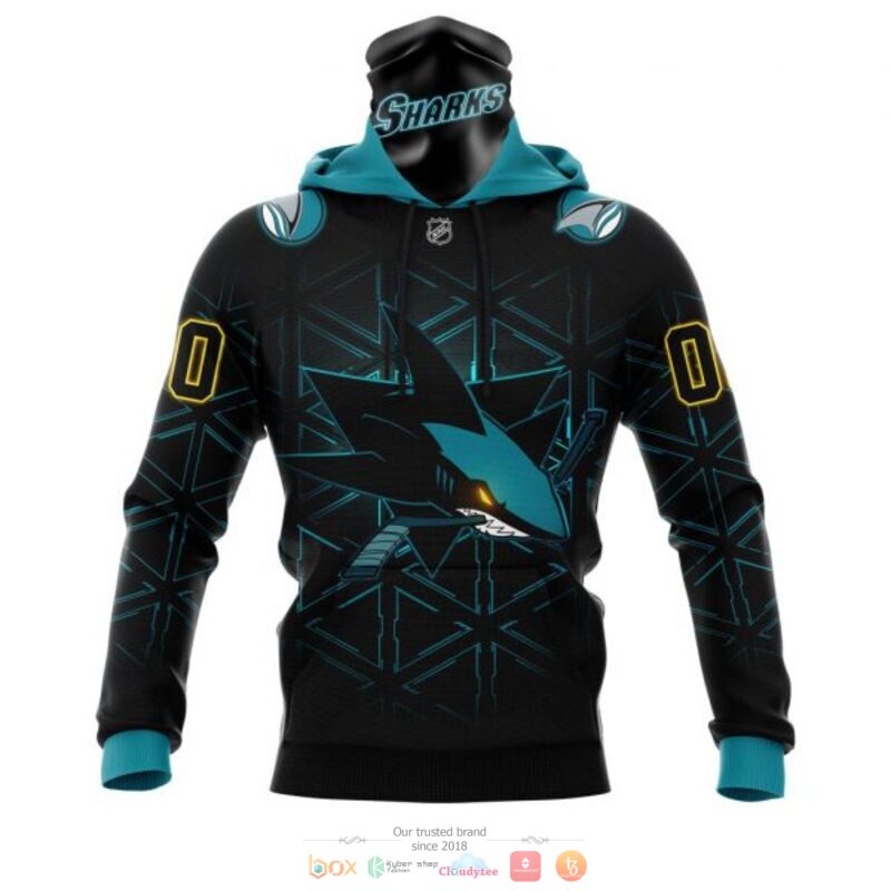 Personalized San Jose Sharks logo black NHL custom 3D shirt hoodie 1 2 3
