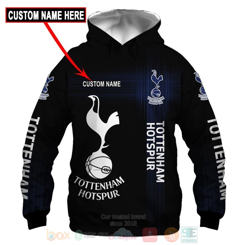 Personalized Tottenham Hotspur black custom 3D shirt hoodie