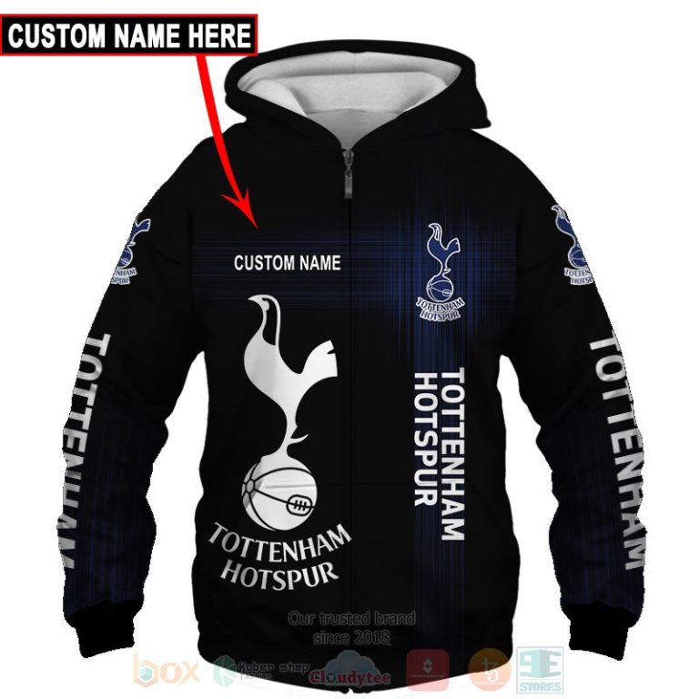 Personalized Tottenham Hotspur black custom 3D shirt hoodie 1 2