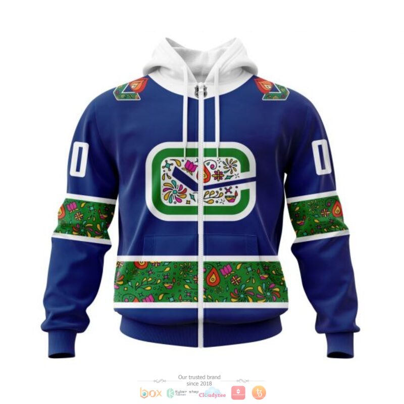 Personalized Vancouver Canucks NHL Celebrate Diwali blue custom 3D shirt hoodie 1