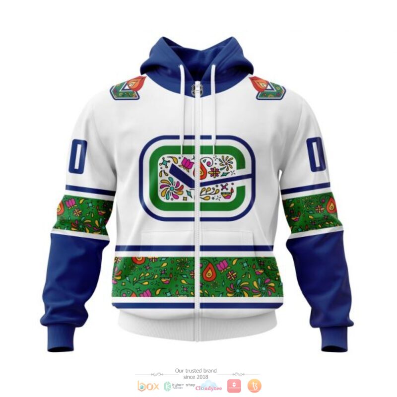 Personalized Vancouver Canucks NHL Celebrate Diwali white custom 3D shirt hoodie 1