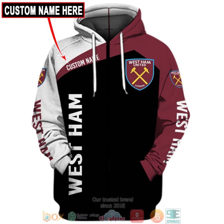 Personalized West Ham 3d shirt hoodie 1 2