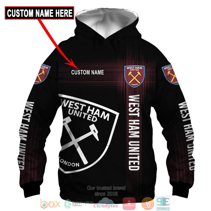 Personalized West Ham Black 3d shirt hoodie