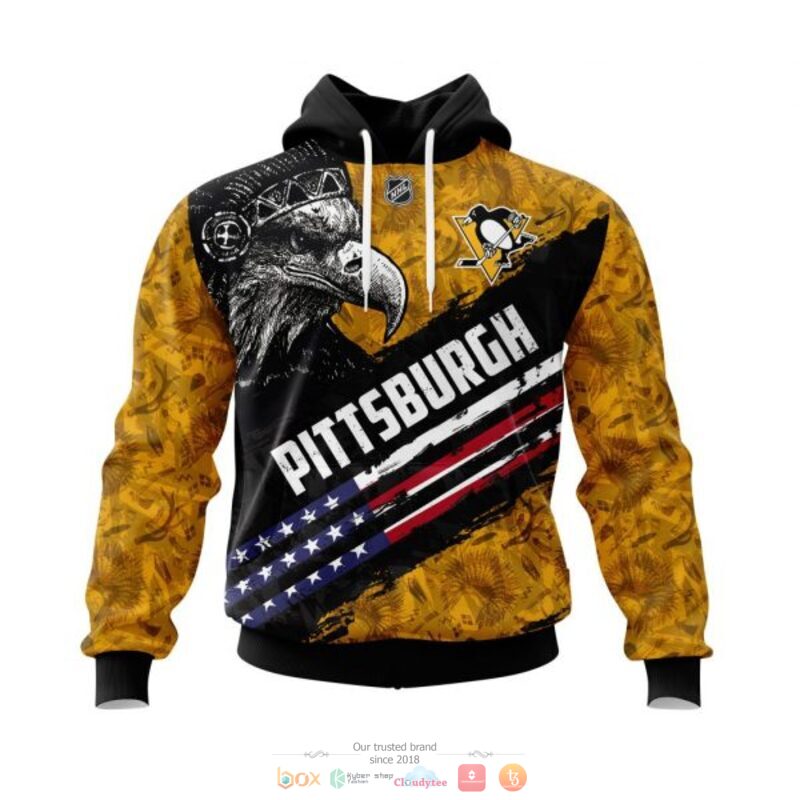 Pittsburgh Penguins NHL Eagle American flag 3D shirt hoodie