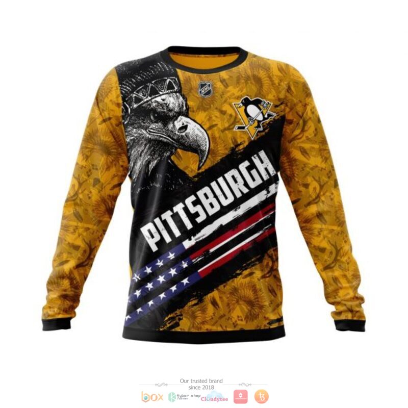 Pittsburgh Penguins NHL Eagle American flag 3D shirt hoodie 1 2 3 4 5