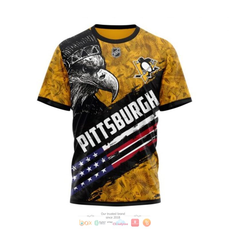 Pittsburgh Penguins NHL Eagle American flag 3D shirt hoodie 1 2 3 4 5 6 7