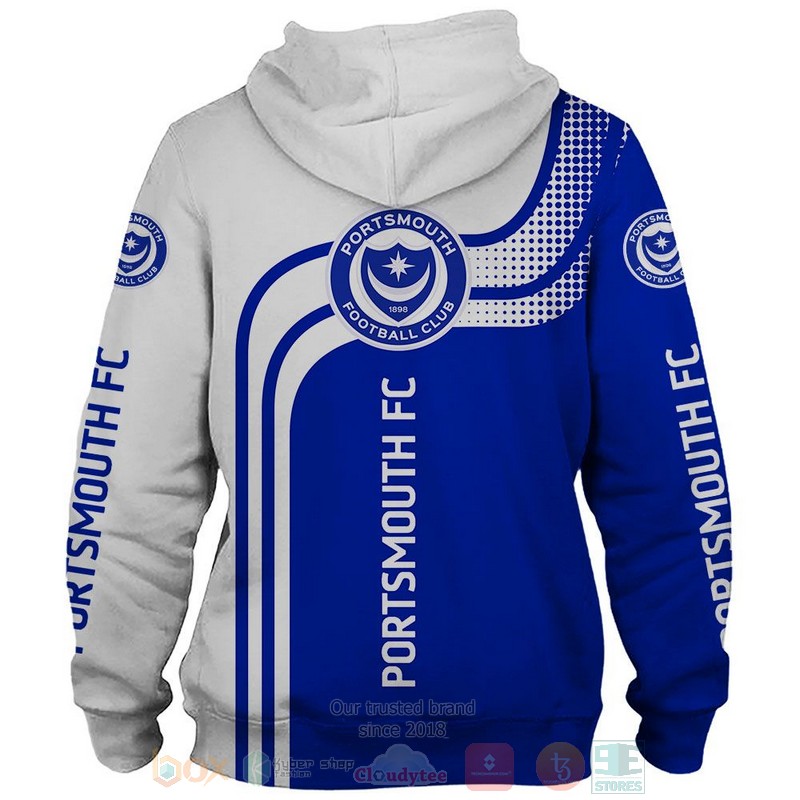 Portsmouth FC blue white 3D shirt hoodie 1
