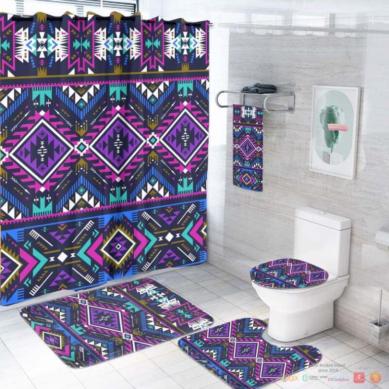 Purple Pattern Native American Bathroom set