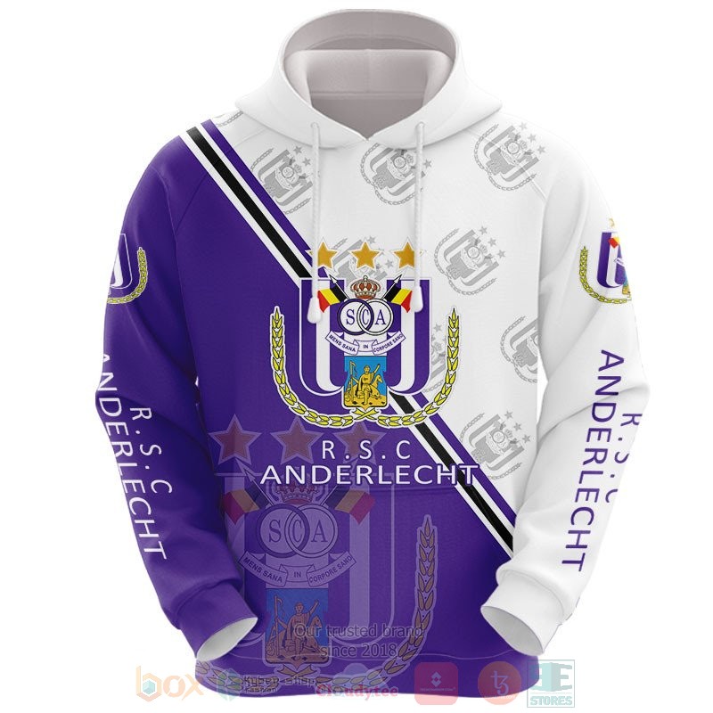 RSC Anderlecht purple white 3D shirt hoodie