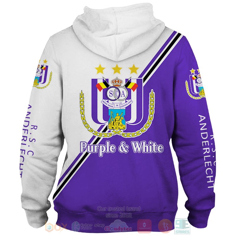 RSC Anderlecht purple white 3D shirt hoodie 1