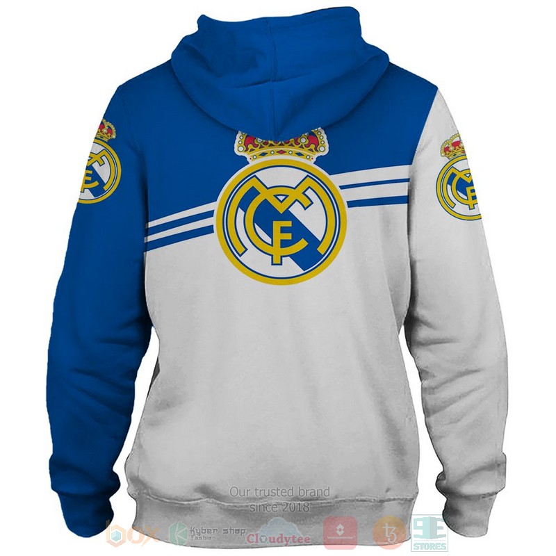 Real Madrid FC white blue 3D shirt hoodie 1