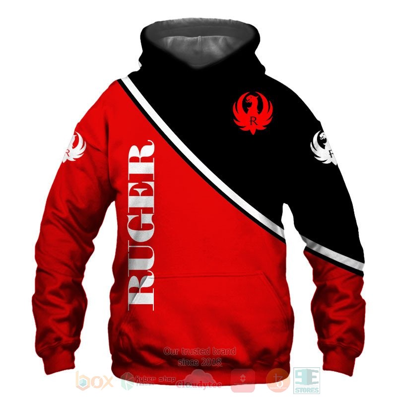 Ruger black red 3D shirt hoodie
