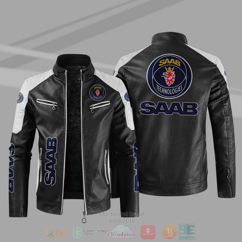 Saab Automobile Block Leather Jacket