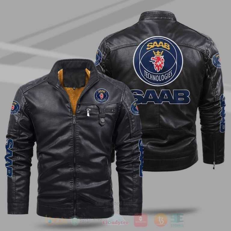 Saab Automobile Fleece Leather Jacket