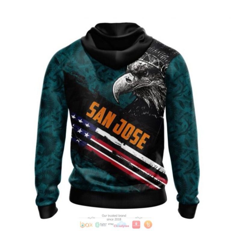 San Jose Sharks NHL Eagle American flag 3D shirt hoodie 1 2