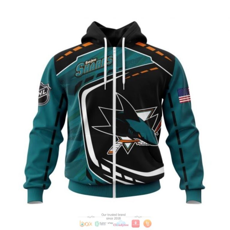 San Jose Sharks NHL black dark green 3D shirt hoodie 1