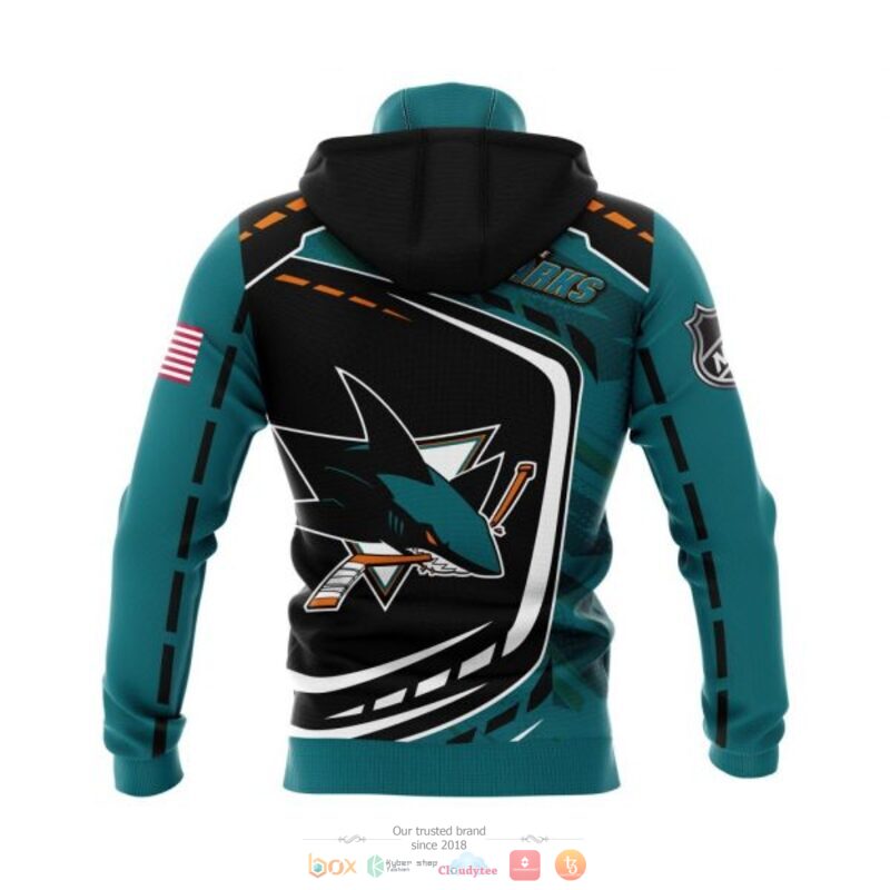 San Jose Sharks NHL black dark green 3D shirt hoodie 1 2 3 4