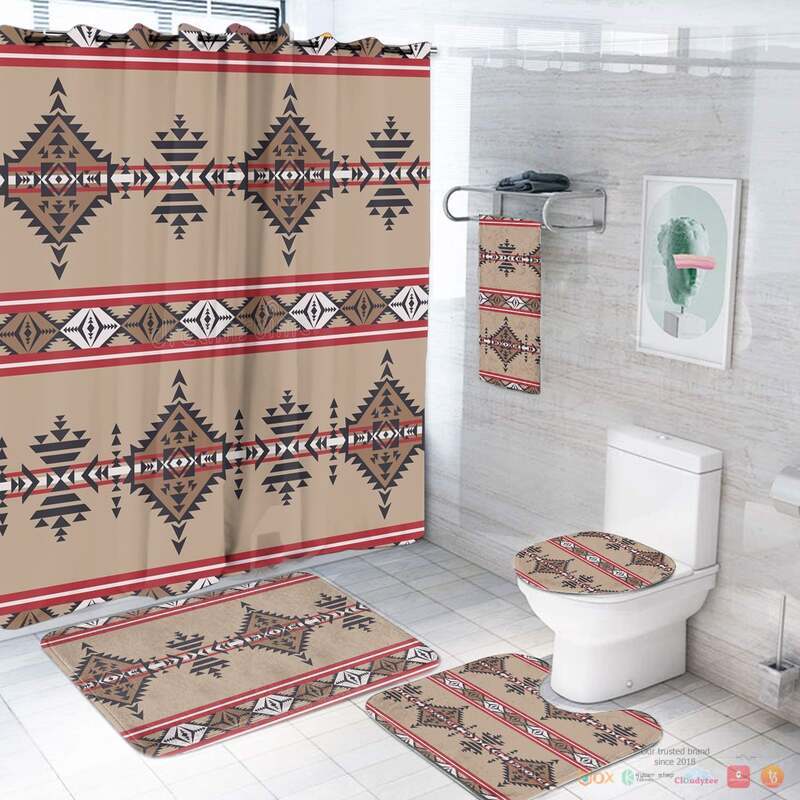 Seamless Brown Pattern Native American Bathroom Set