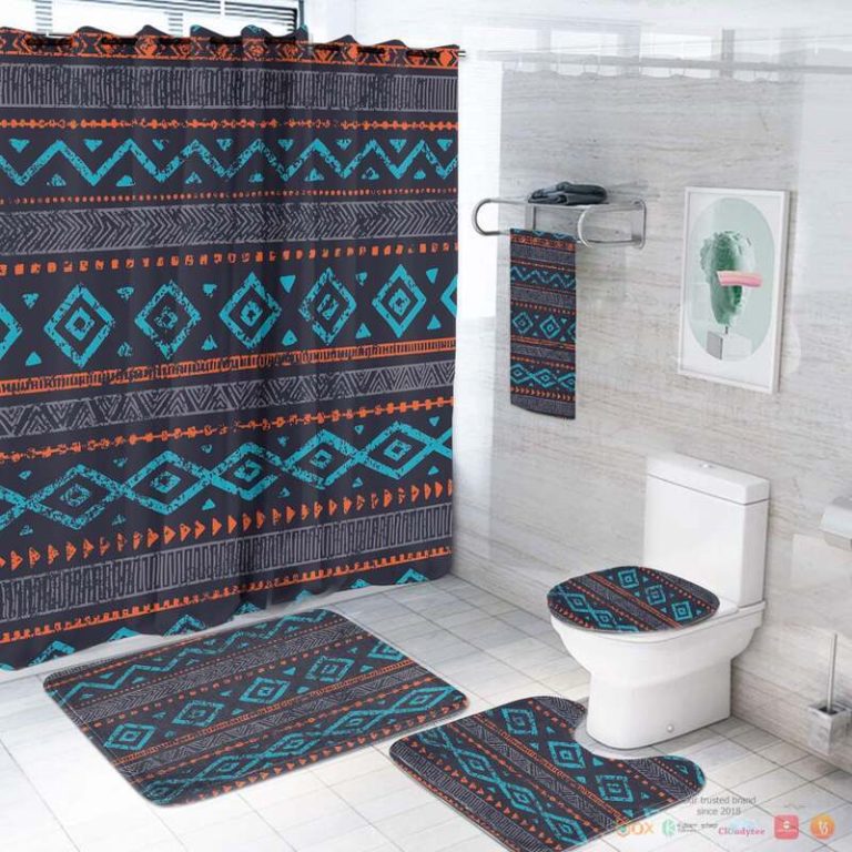 Seamless Ethnic Ornaments Native American Bathroom set