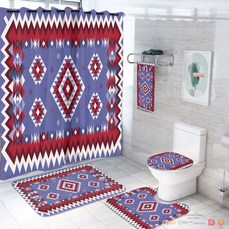 Seamless Light Purple Pattern Native American Bathroom Set
