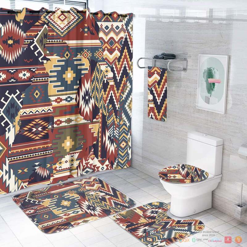 Seamless Pattern Native American Bathroom Set