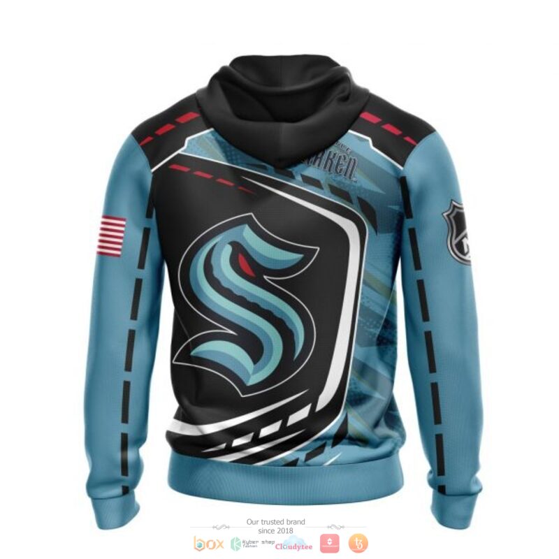 Seattle Kraken NHL black light blue 3D shirt hoodie 1 2