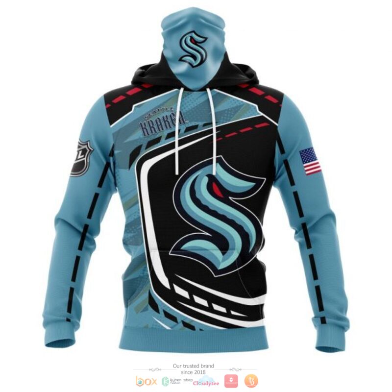 Seattle Kraken NHL black light blue 3D shirt hoodie 1 2 3