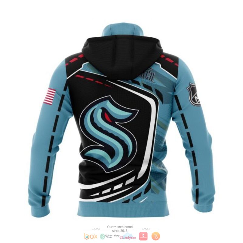 Seattle Kraken NHL black light blue 3D shirt hoodie 1 2 3 4