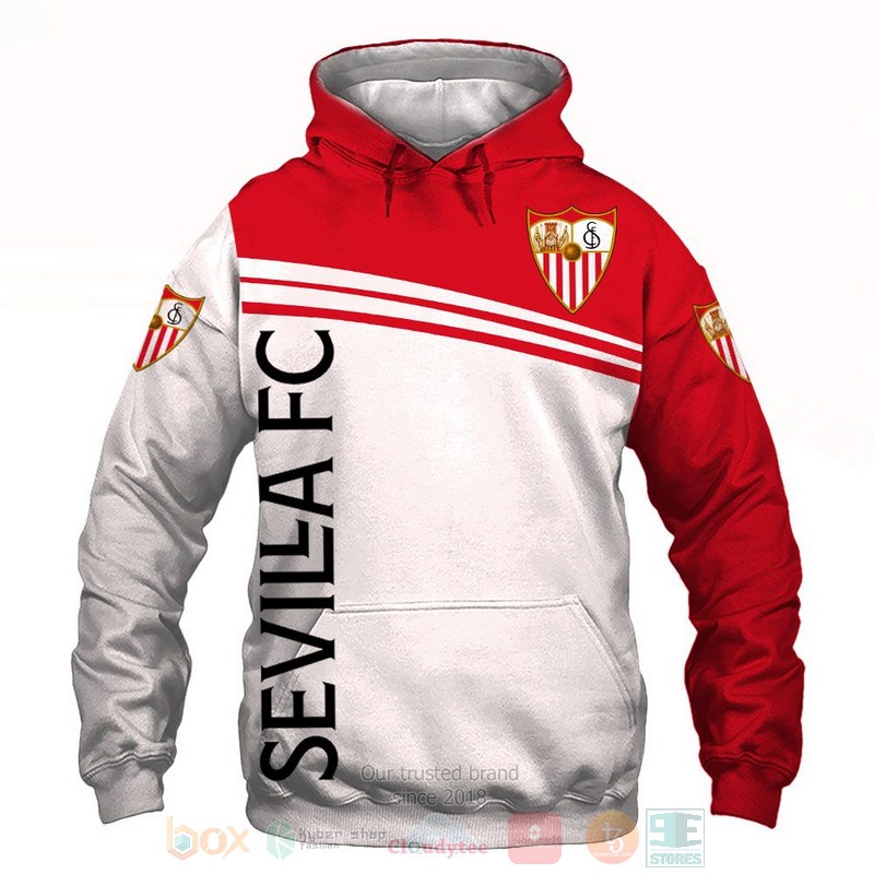 Sevilla FC white red 3D shirt hoodie