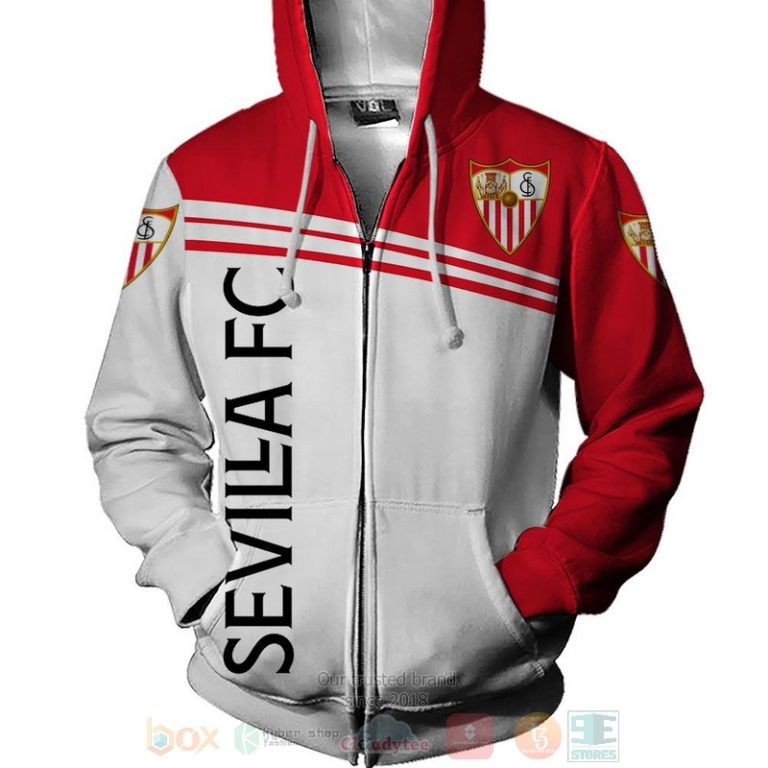 Sevilla FC white red 3D shirt hoodie 1 2