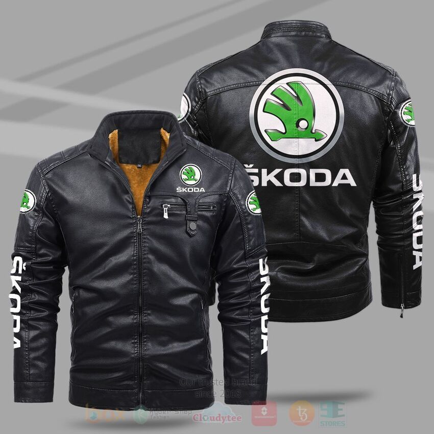 Skoda Auto Fleece Leather Jacket