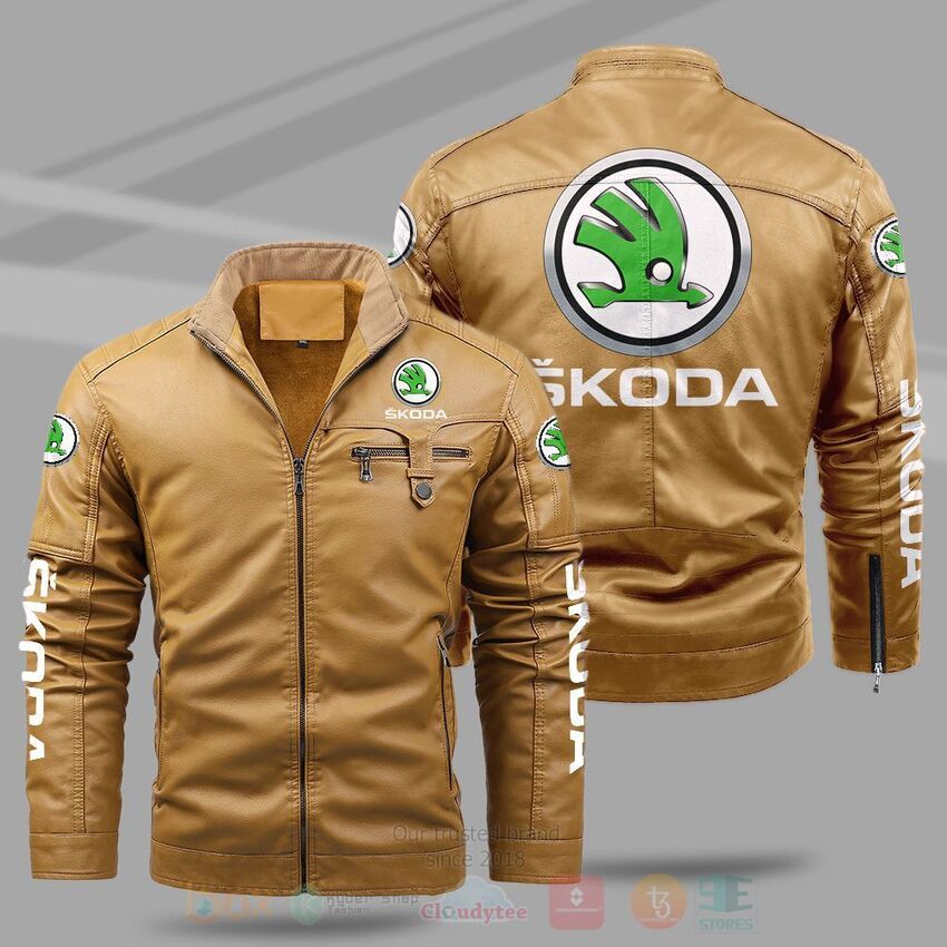 Skoda Auto Fleece Leather Jacket 1