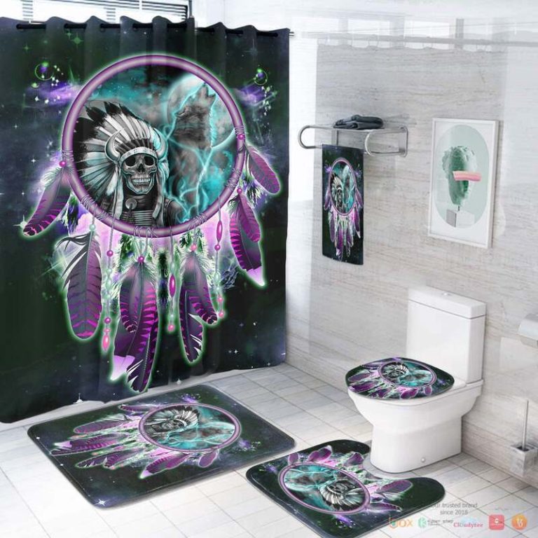 Skull Chief Dream Catcher Native American Bathroom Set