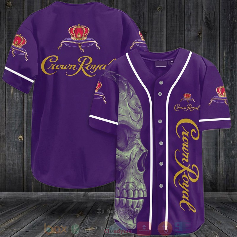 Skull Crown Royal purple Baseball Jersey