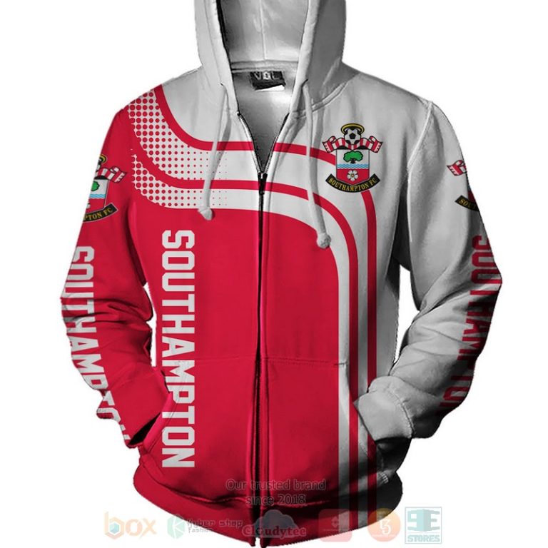 Southampton red white 3D shirt hoodie 1 2