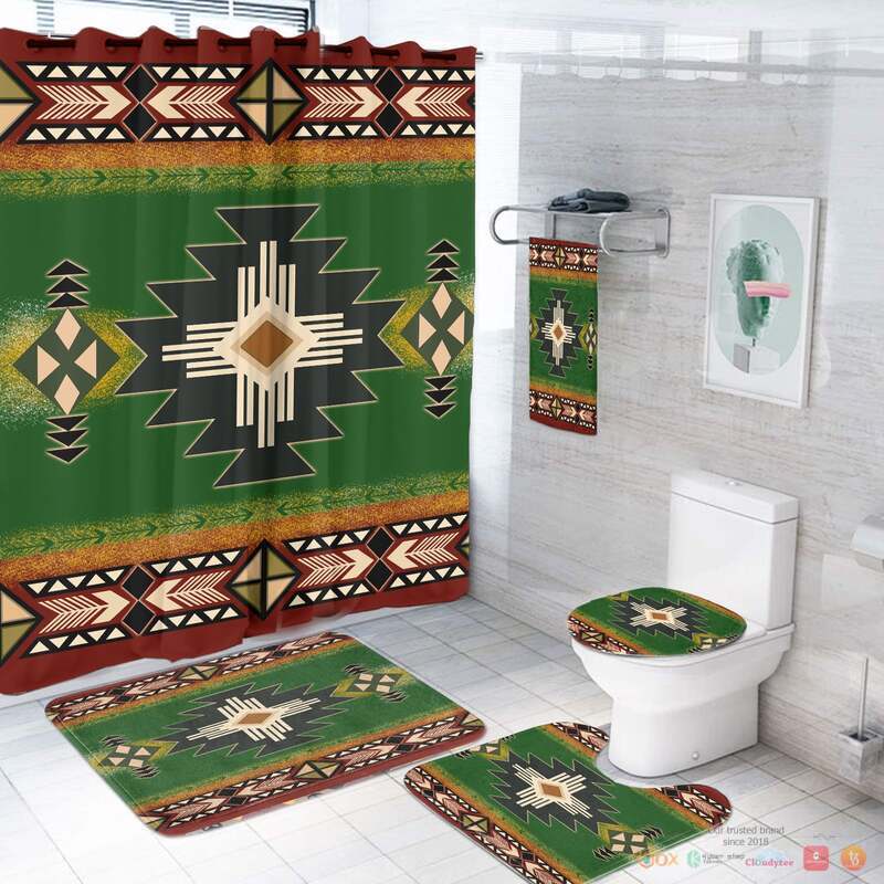 Southwest Green Symbol Native American Bathroom Set